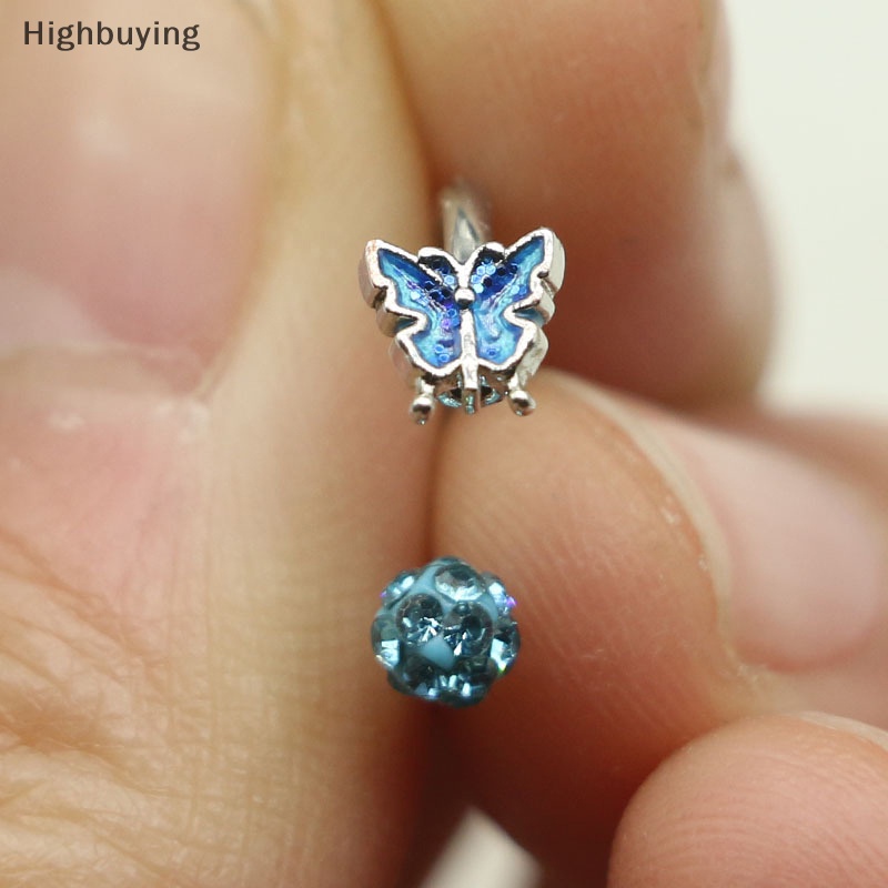 Hbid 1Pcs Butterfly Lip Ring Stainless Steel Lip Labret Horseshoe Ring Body Jewelry Pircing Labret Vertikal Glory