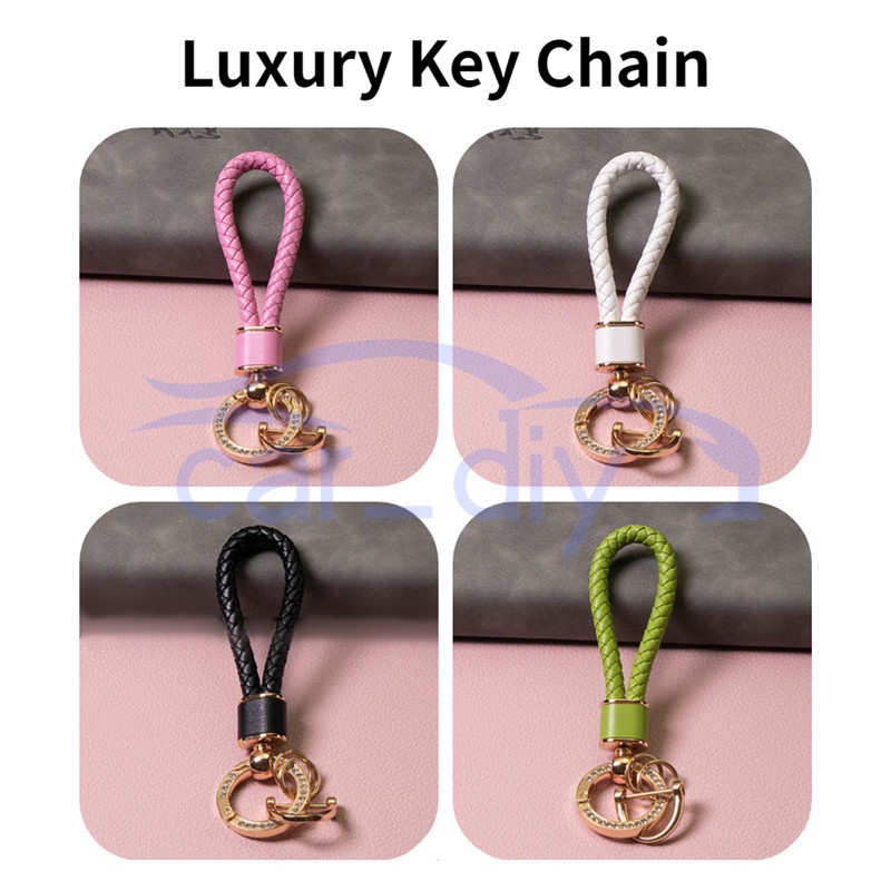 Gantungan Kunci Kemewahan Liontin Logam Lanyard Berwarna-warni Untuk Mobil Sepeda Motor Remote Key Bag Dekorasi Hadiah Elegan Gift Keychain