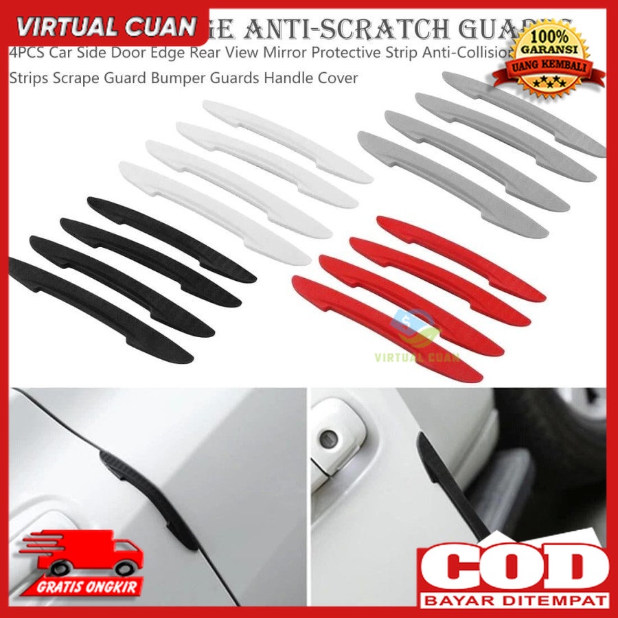 4pcs Stiker Pelindung Pintu Mobil Anti Gores Pelindung Handle Pintu Mobil Stiker Gagang Pintu Mobil
