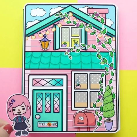 Promo Toca Boca Green House Rumah Hijau Paper Book Paper Doll Quiet Book Terpopuler