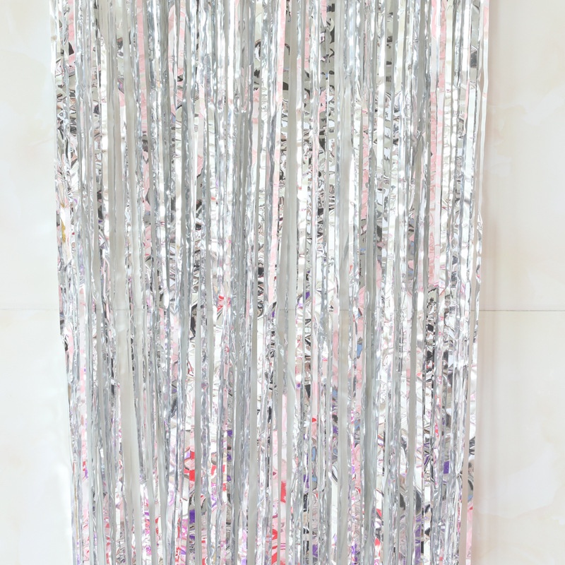 Birthday Curtain TIRAI PESTA Untuk Ulang Tahun Birth day Backdrop Foil/ Tirai Foil Curtain / Tirai Fringe Curtain / Tassel Rain Silk