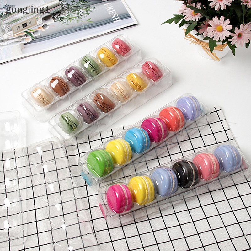 Ggg 5PCS Kotak Kemasan Kue Kering Macaron PET Home Dessert Shop Wadah Kertas Box ID