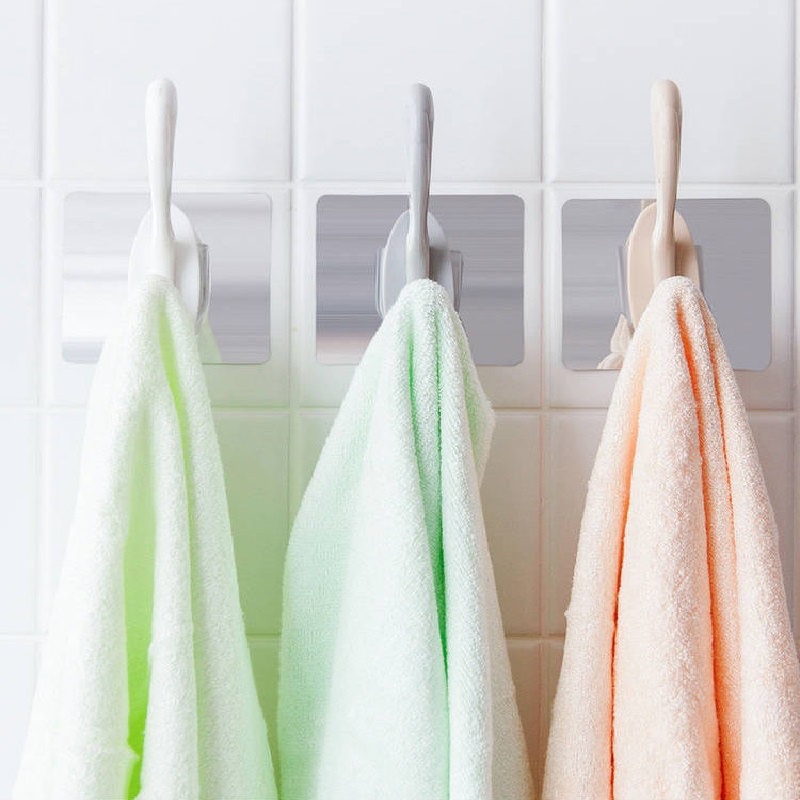 Self Adhesive Punch-Free Dual Purpose Wall Hooks/Rak Handuk Rumah Tangga Gantungan Baju Jas