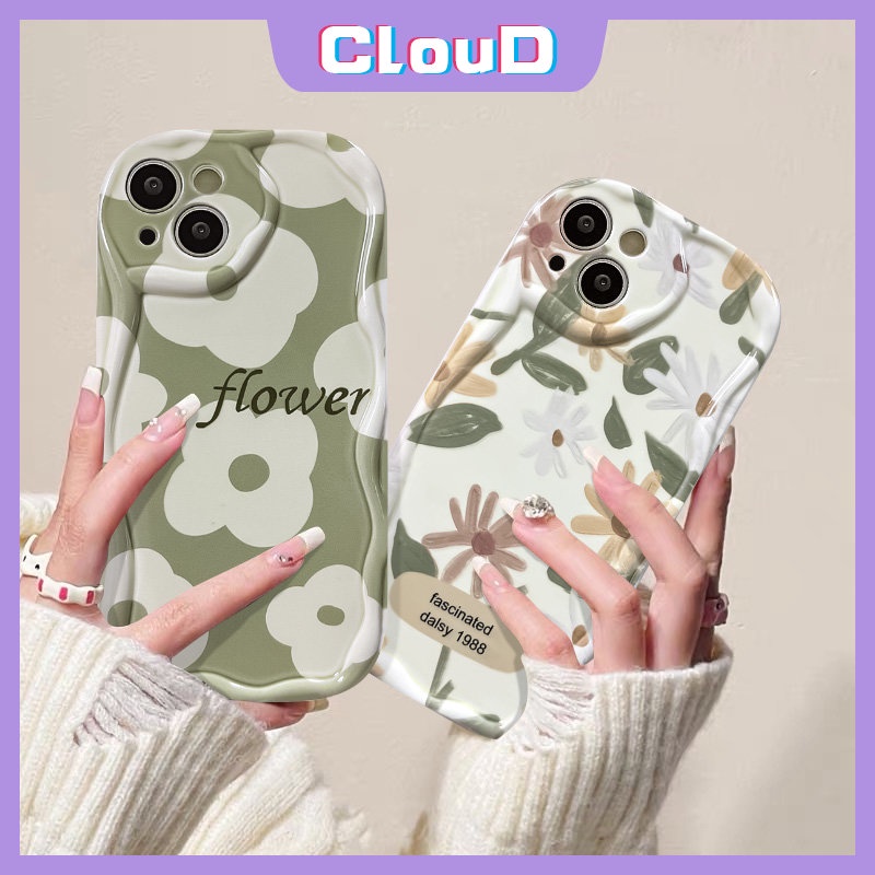 Casing Bunga Segar Untuk Redmi 9A 9T 10A 9 10C A2 A1 10 9C NFC Redmi Note9 8 10 10S 11s 11 10Pro Max POCO M3 Terpesona Daisy Floral 3D Wavy Curved Edge Glossy Tpu Soft Cover