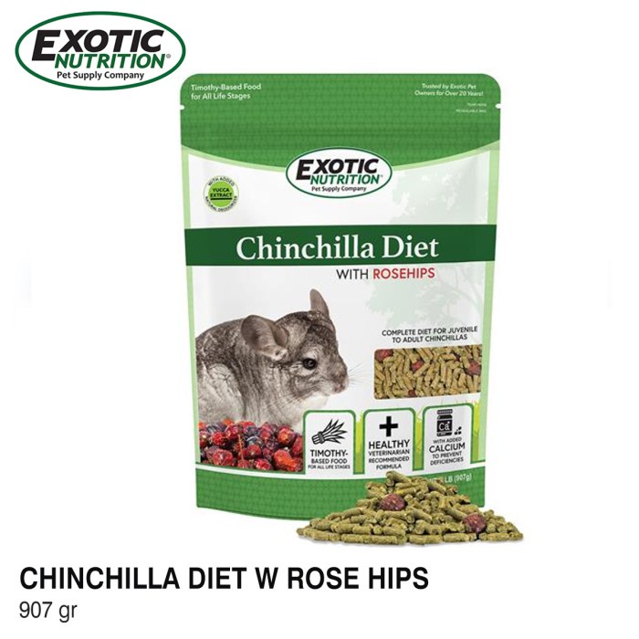 Exotic Nutrition Chinchilla Diet With Rose Hips 907gr