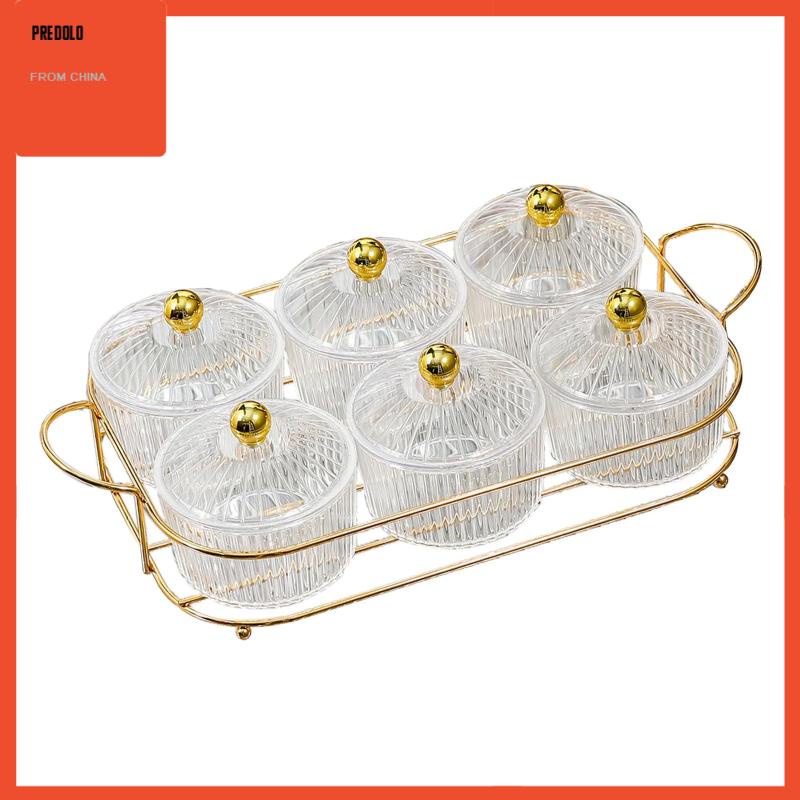 [Predolo] Luxury Snack Dishes Multi Use Condiment Tray Dengan Holder Tempat Permen Piknik