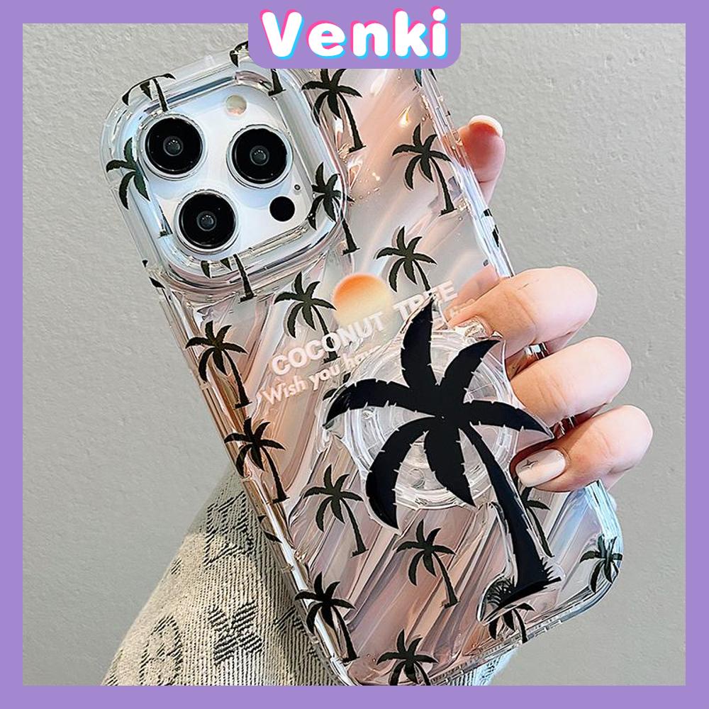 VENKI - For iPhone 11 iPhone Case Laser Reflective Transparent Phone Case TPU Soft Shockproof Airbag Case Protection Small Coconut Compatible with iPhone 14 13 Pro max 12 Pro Max