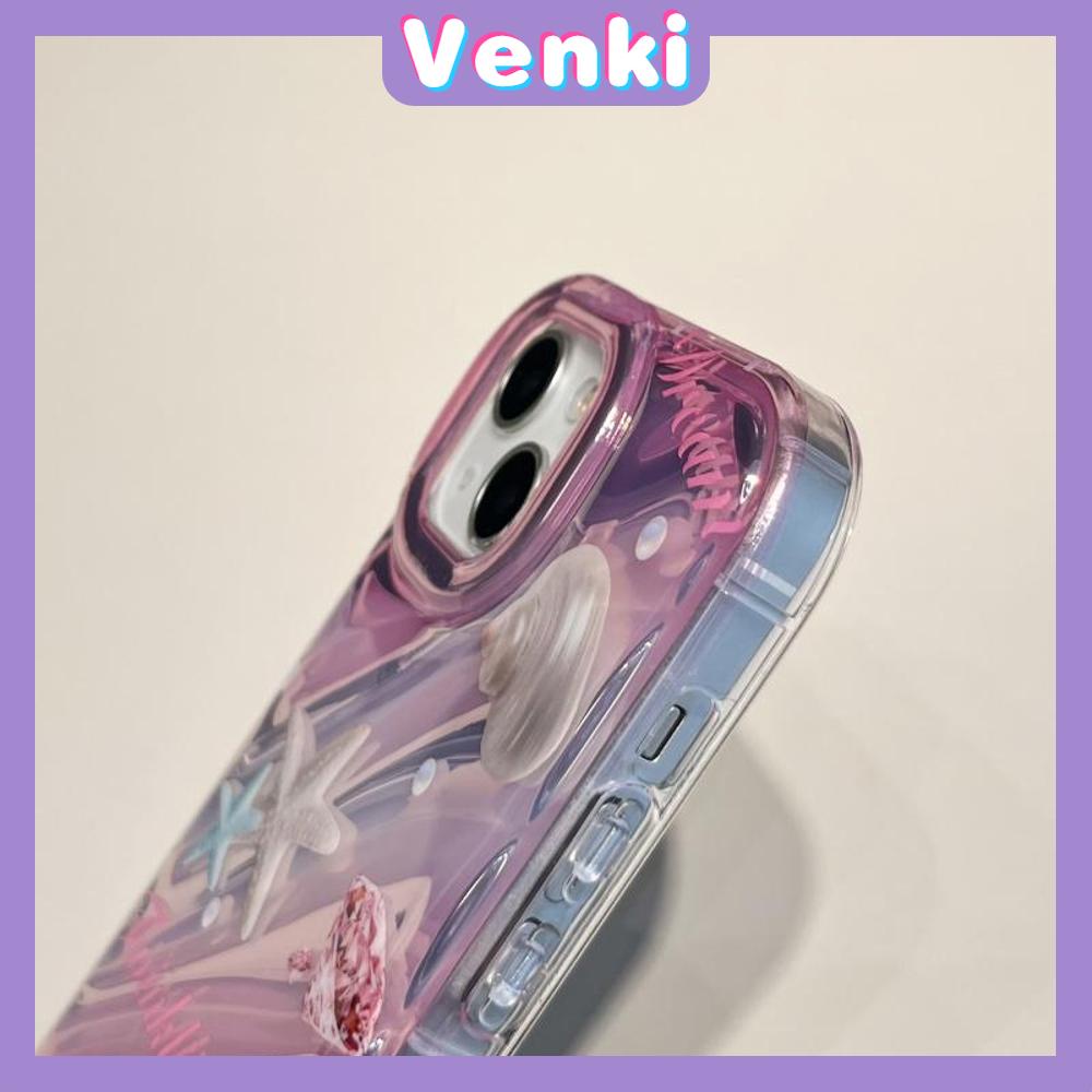 VENKI - For iPhone 11 iPhone Case Laser Reflective Transparent Phone Case TPU Soft Shockproof Airbag Shell Protective Case Starfish Compatible with iPhone 14 13 Pro max 12 Pro Max