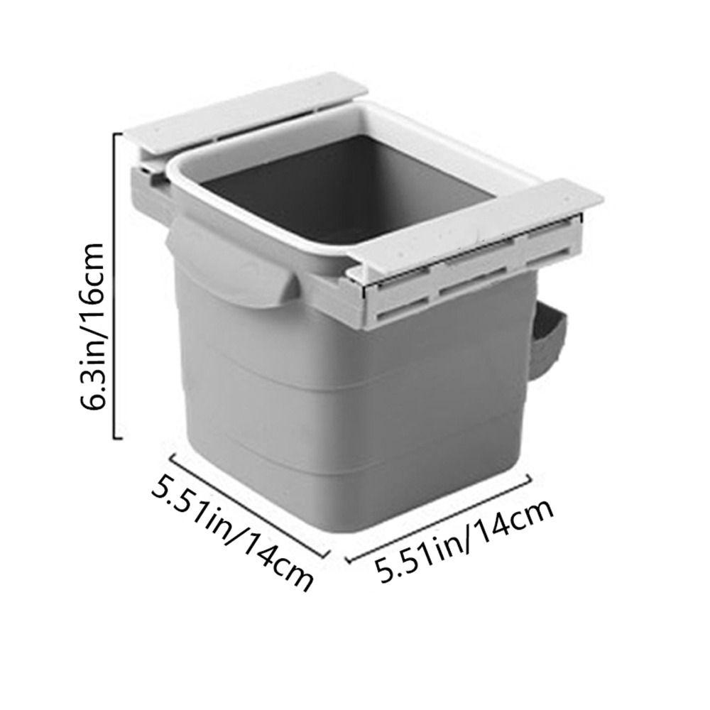 [Elegan] Dustbin Alat Pembersih Bawah Meja Plastik Portable Push-Pull Adhesive Waste Bin