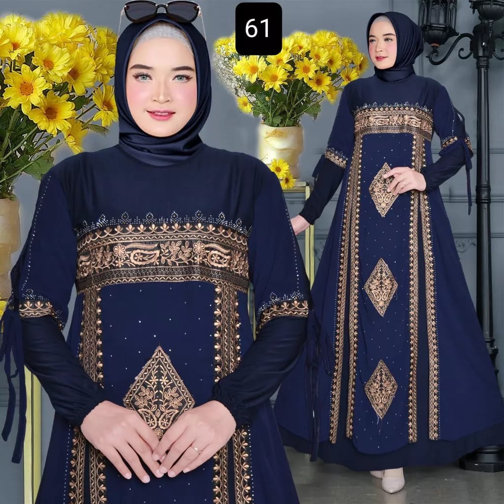 Abiyyuco TA9024 | Gamis Abaya Turkey Terbaru 2023, Turki Mewah, Turkiy Full Payet