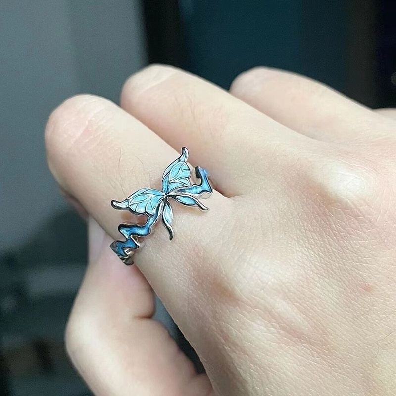 Cincin Open Kupu-Kupu Bahan Alloy Populer Untuk Anak Perempuan