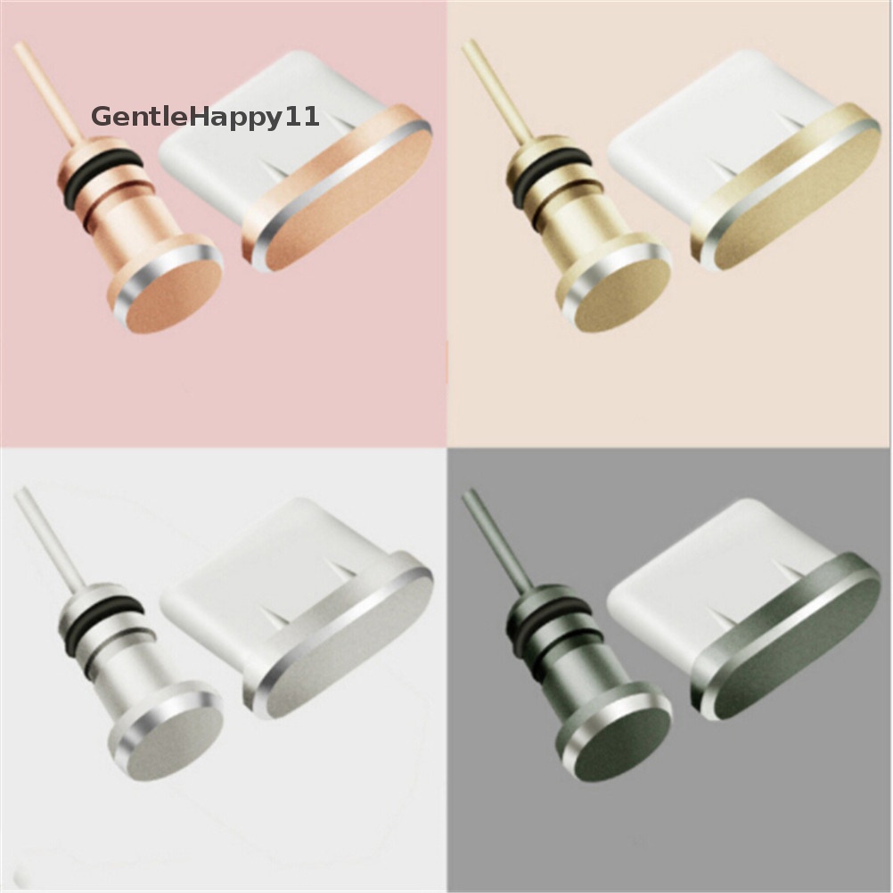 Gentlehappy 1Set Steker Debu Untuk Tipe C Charging Port Earphone Jack USB Dust Plug Set id