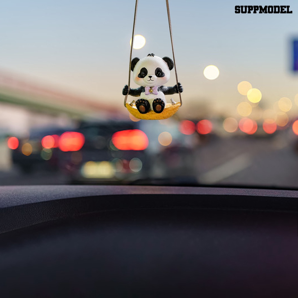 [SM Auto] Mobil Liontin Lucu Ayunan Panda Liontin Hidup Indah Spion Gantung Ornamen Auto Dekorasi