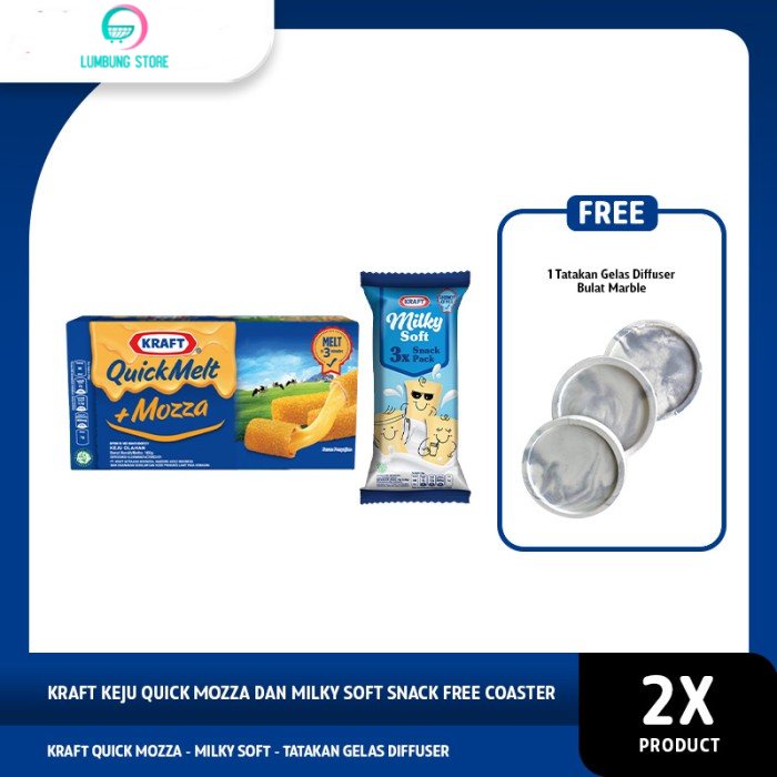 

Kraft Keju Quick Mozza dan Milky Soft Snack Free Coaster