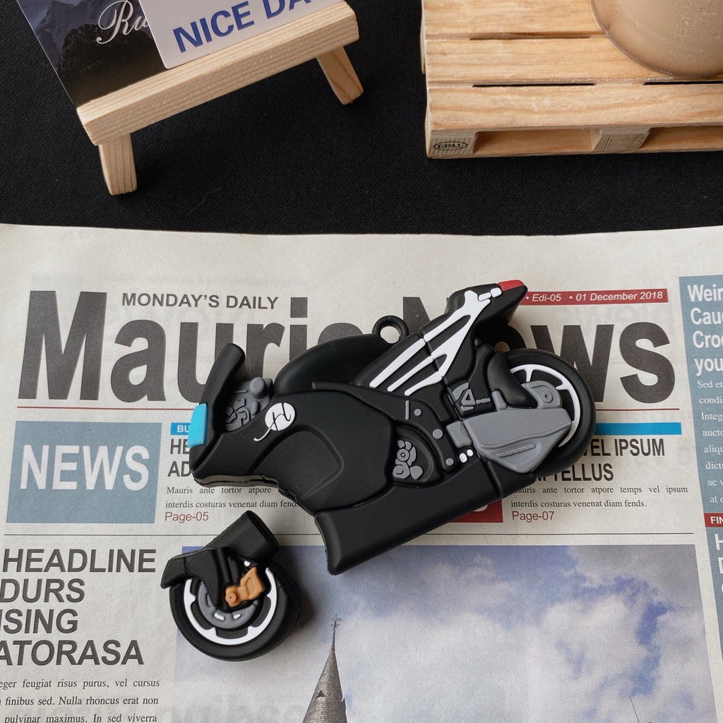 3d Keren Motor Bluetooth Earphone Anti-Jatuh Pelindung Case Cover Untuk Airpods1 2 3 Pro i12 i10 i11 i9s inpods 12 13 Pro i13 Airpods3 TWS Shell
