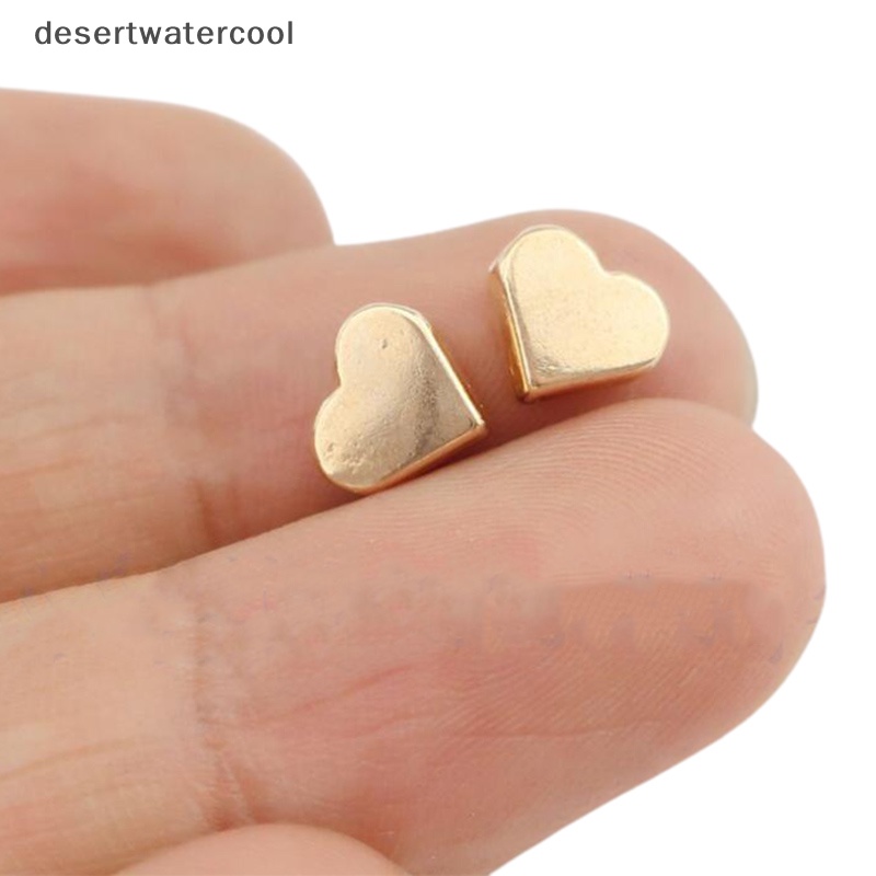 Deid 70pcs Manik-Manik Spacer Golden Peach Berbentuk Hati Manik Longgar DIY Kalung Gelang Martijn