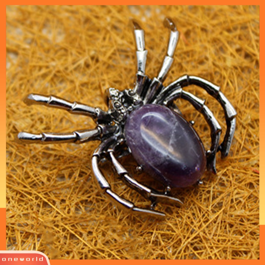 [ONE] Fashion Vintage Wanita Kristal Imitasi Spider Bentuk Liontin Bros Pin Perhiasan Hadiah