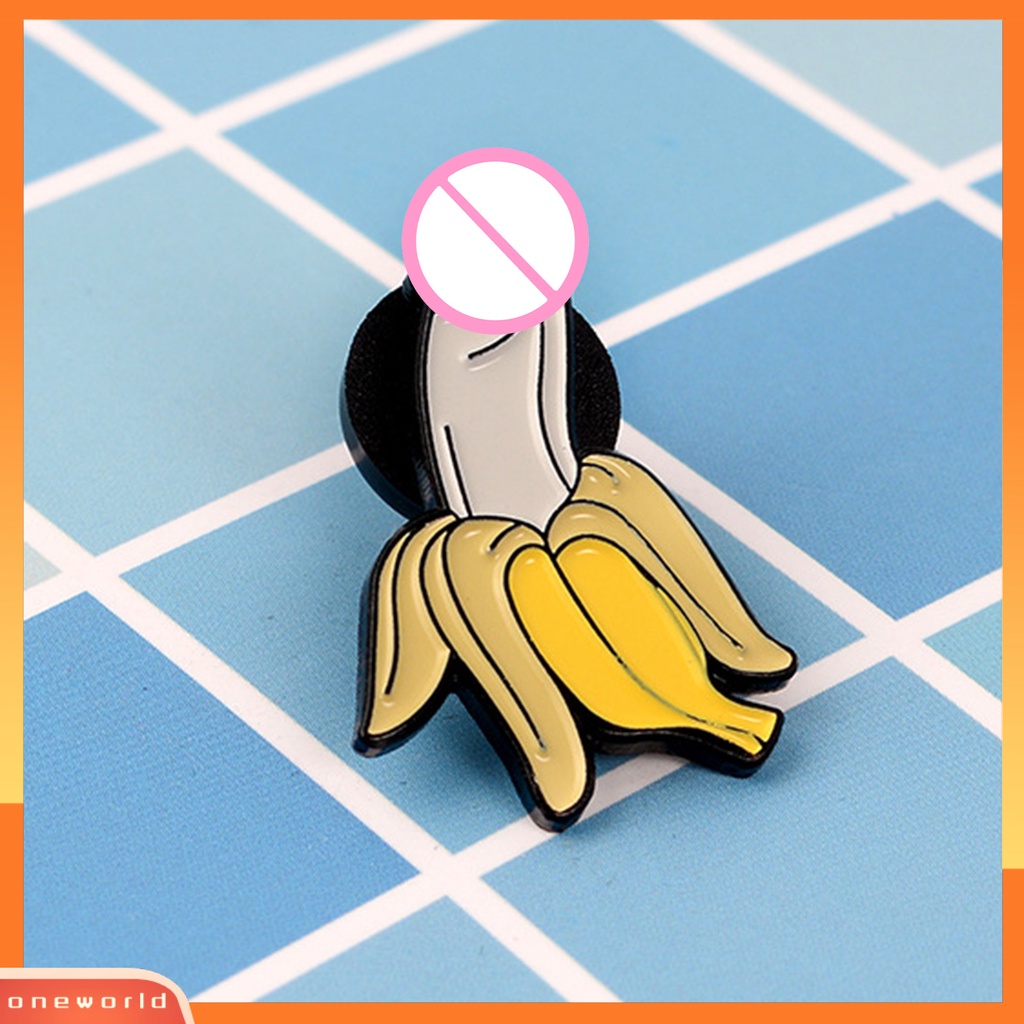 [ONE] Unisex Bros Pin Gaya Pisang Lucu Perhiasan Blok Warna Electroplating Badge Pakaian Dekor