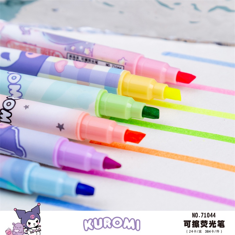 (6PCS) SANRIO HIGHLIGHTER 6 WARNA 2 IN 1 BISA DIHAPUS MOTIF SANRIO / STABILO 6 WARNA SET MOTIF CINNAMOROL KUROMI LOTSO SANRIO