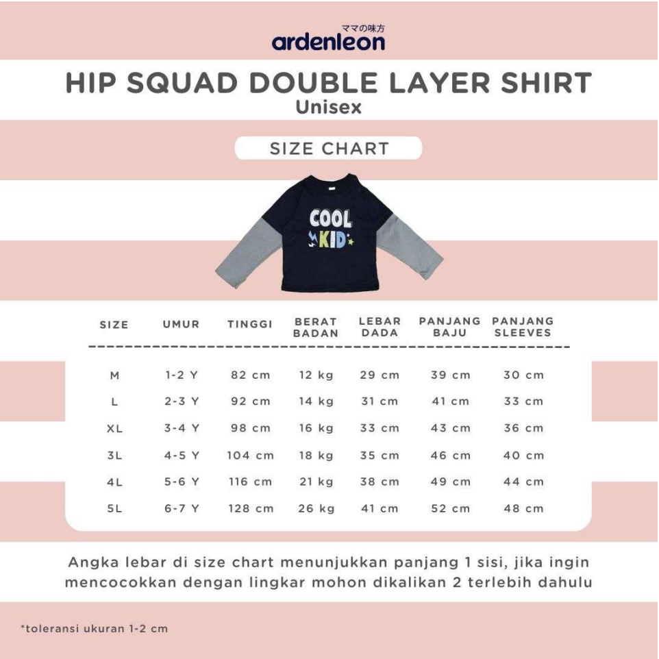 ARDENLEON - Hip Squad Double Layer Shirt | Kaos Panjang Anak