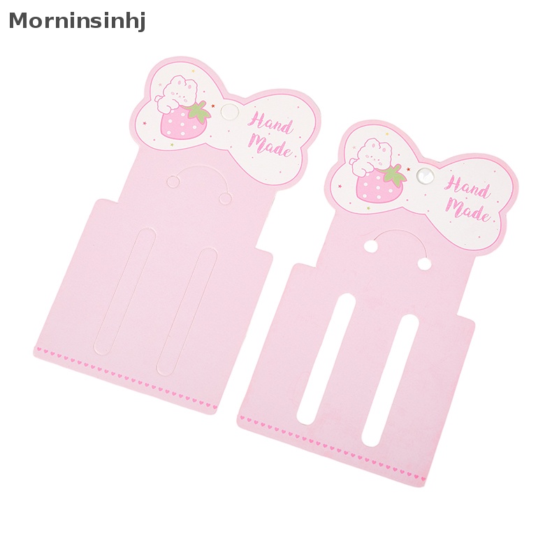 Mornin 50Pcs Lucu Aksesoris Rambut Jepit Rambut Display Kartu Tag Untuk Perhiasan Rambut DIY Lucu Dasi Kupu Gantung Kertas Packing Label Kerajinan Hang Tag Card id