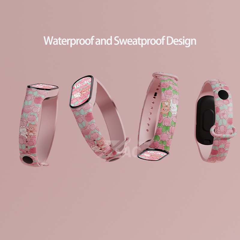Strap For Xiaomi Mi Band 7/6/5 Personalized Graffiti Style Wristband For Mi Band 5 6 Silicone bracelet replacement band miband 7 strap