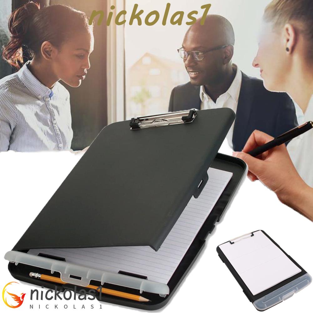 Nickolas1 Clipboard Box Organizer File Plastik Ringan Perlengkapan Kantor Dengan Penyimpanan Stationery Slimcase Box