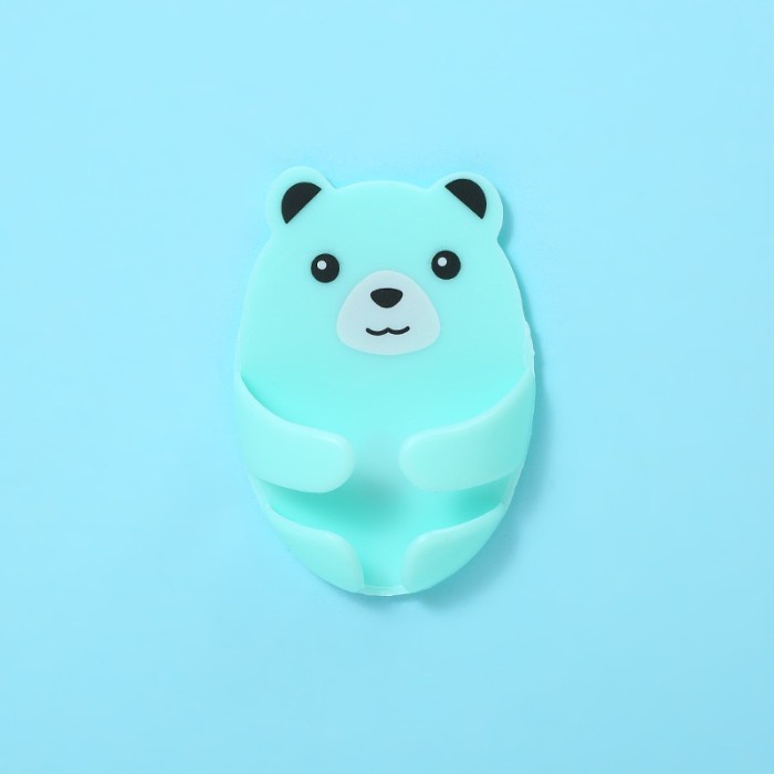 Gantungan Tempel Dinding Kepala Colokan Motif Bear 4IN1 Plug Hook Kuat Perlengkapan Rumah