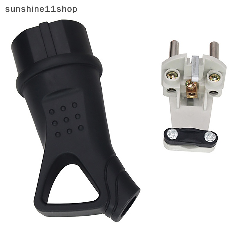 Sho EU Rubber Waterproof Socket Plug Electrial Membumi Konektor Eropa Dengan Penutup IP54 Untuk DIY Kabel Listrik Cord 16A 250V N