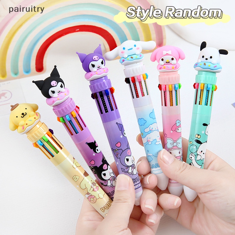 Prt Random Kartun Hewan Bola Pulpen Pacha Anjing Telinga Besar Anjing Multicolor Pulpen Lucu Warna-Warni Graffiti Tangan Rekening Spidol Alat Tulis PRT