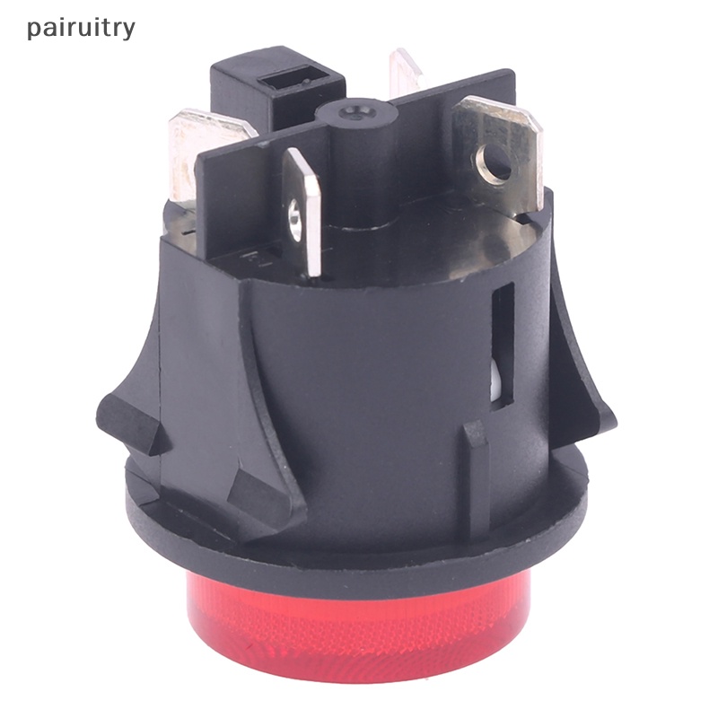 Prt Saklar Tombol Tekan Merah Dengan Lampu 4pin Touch Power Switch 16A 250V Rocker Switch Bulat Listrik 28*23.2mm PS18-16-2 PRT