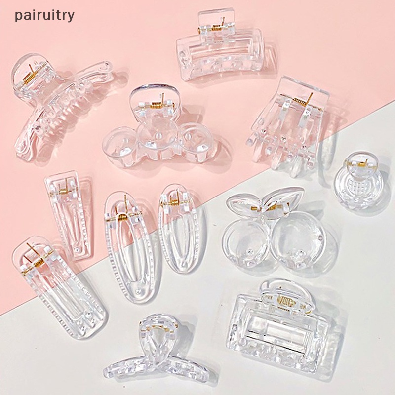 Prt 10pcs Fashion Baru Geometri Aksesoris Rambut Sederhana Transparan Resin Besar Jepit Rambut Untuk Wanita Perempuan Crab Hair Claw Clips PRT