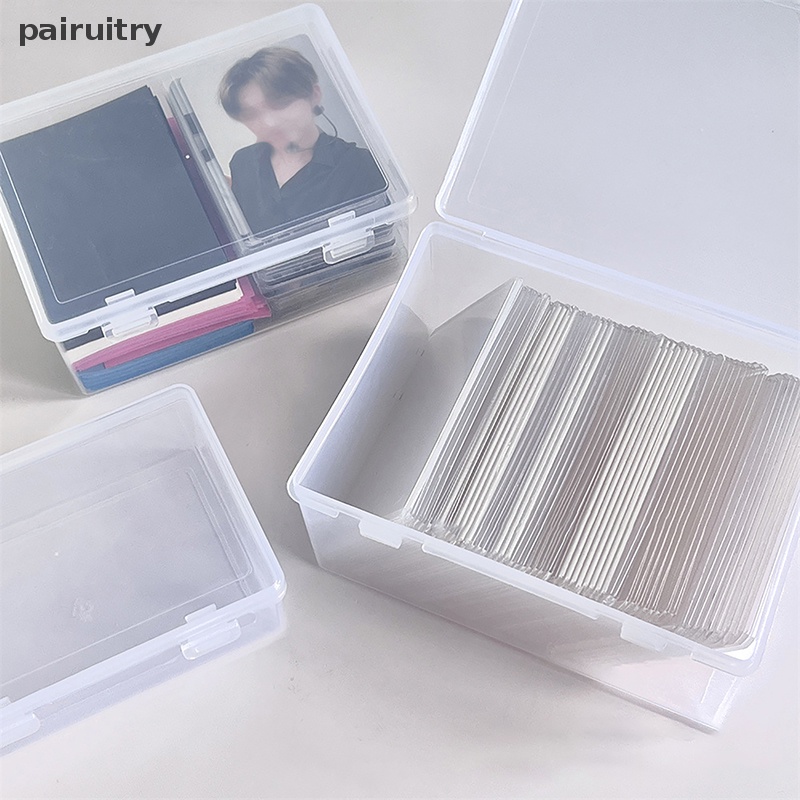 Prt PP Storage Box Transparan Desktop Organizer Kapasitas Besar Stiker Kotak Pensil Tempat Subpaket Desktop Stationery Kotak Penyimpanan PRT