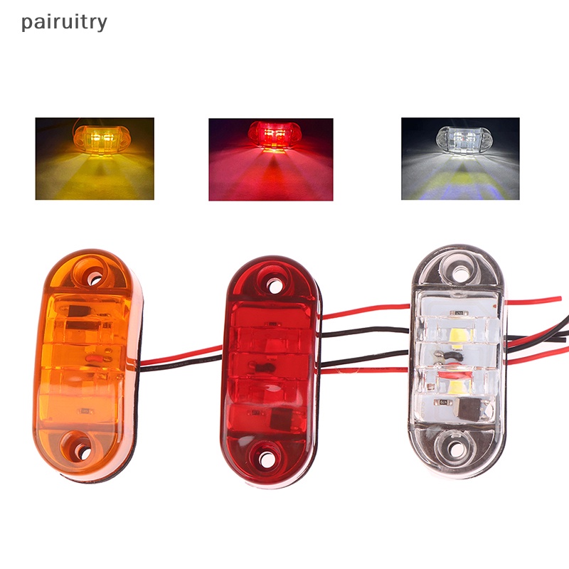 Prt 2Pcs 9-30V LED Side Marker Lampu Merah Kuning Biru Hijau Putih Mobil Peringatan Eksternal Tail Light Trailer Truk Lorry Lampu PRT