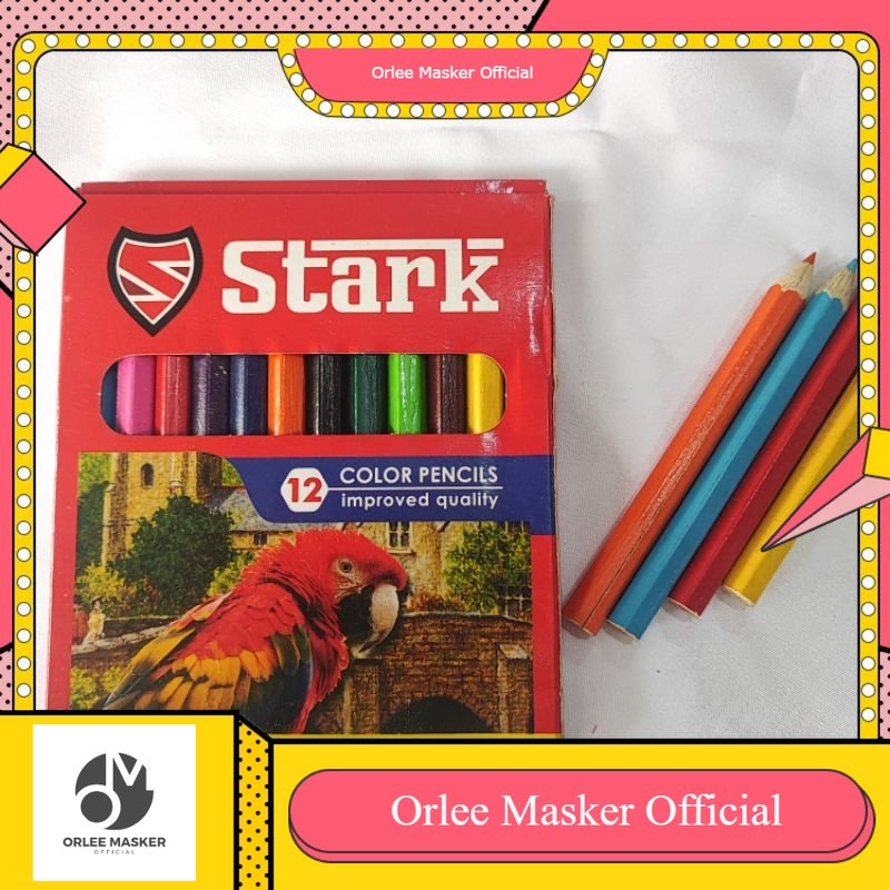 

PENSIL WARNA KECIL ISI 12 merk stark/ pensil warna tebal