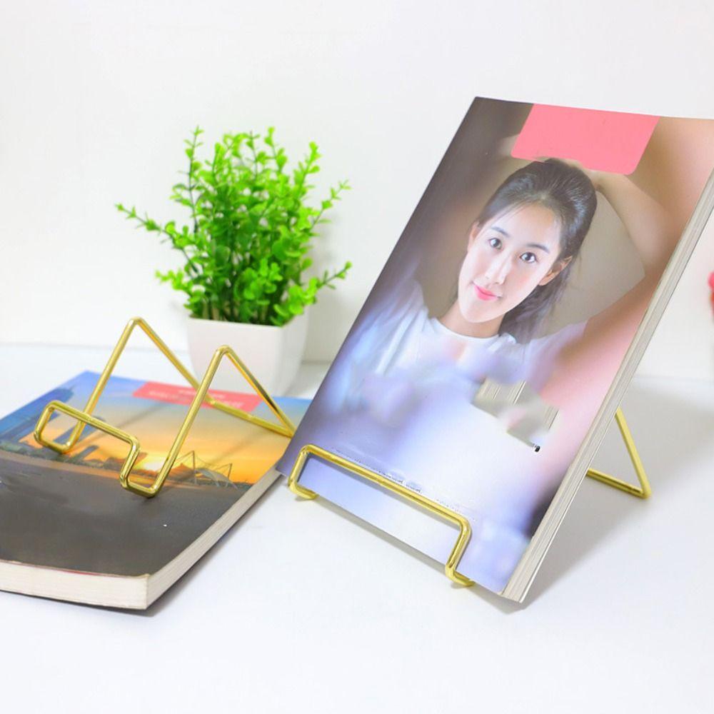 AUGUSTINA Display Stand Creative Simple Iron Art Magazine Display Mudah Digunakan Menghias Dudukan Ponsel