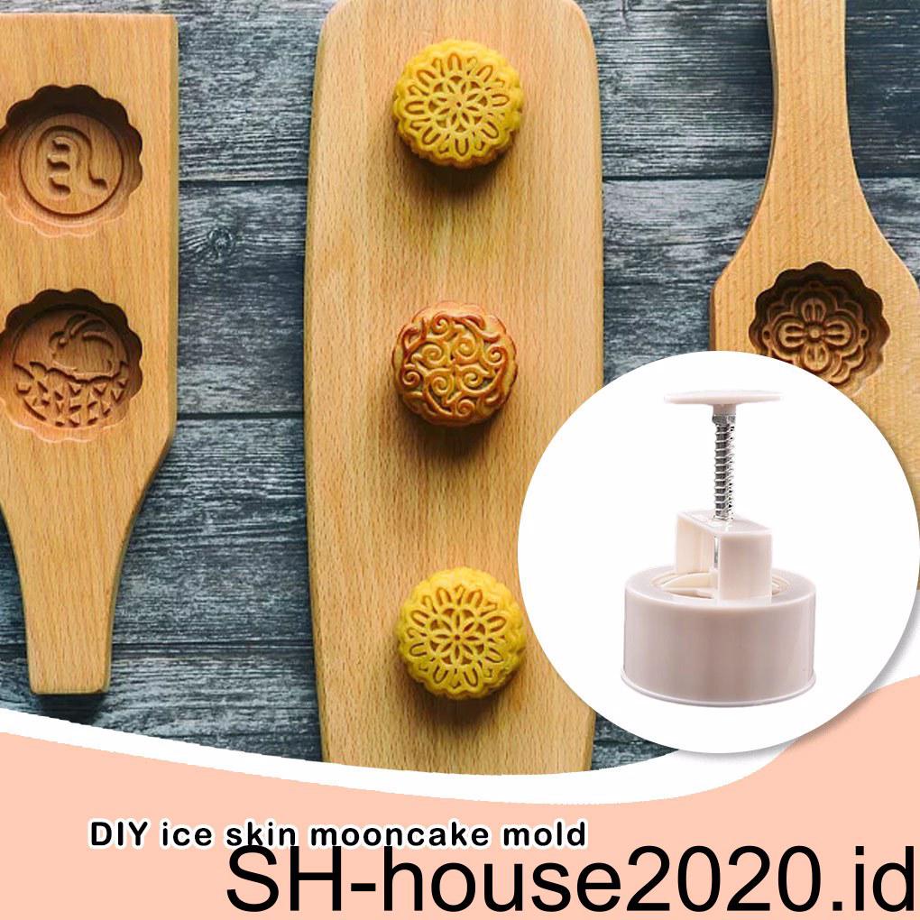 Cetakan Mooncake Berbentuk Bunga Dengan 6cap Lucu Kacang Hijau Kue Pastry Mold DIY Bakeware Reusable Ringan Baking Molds