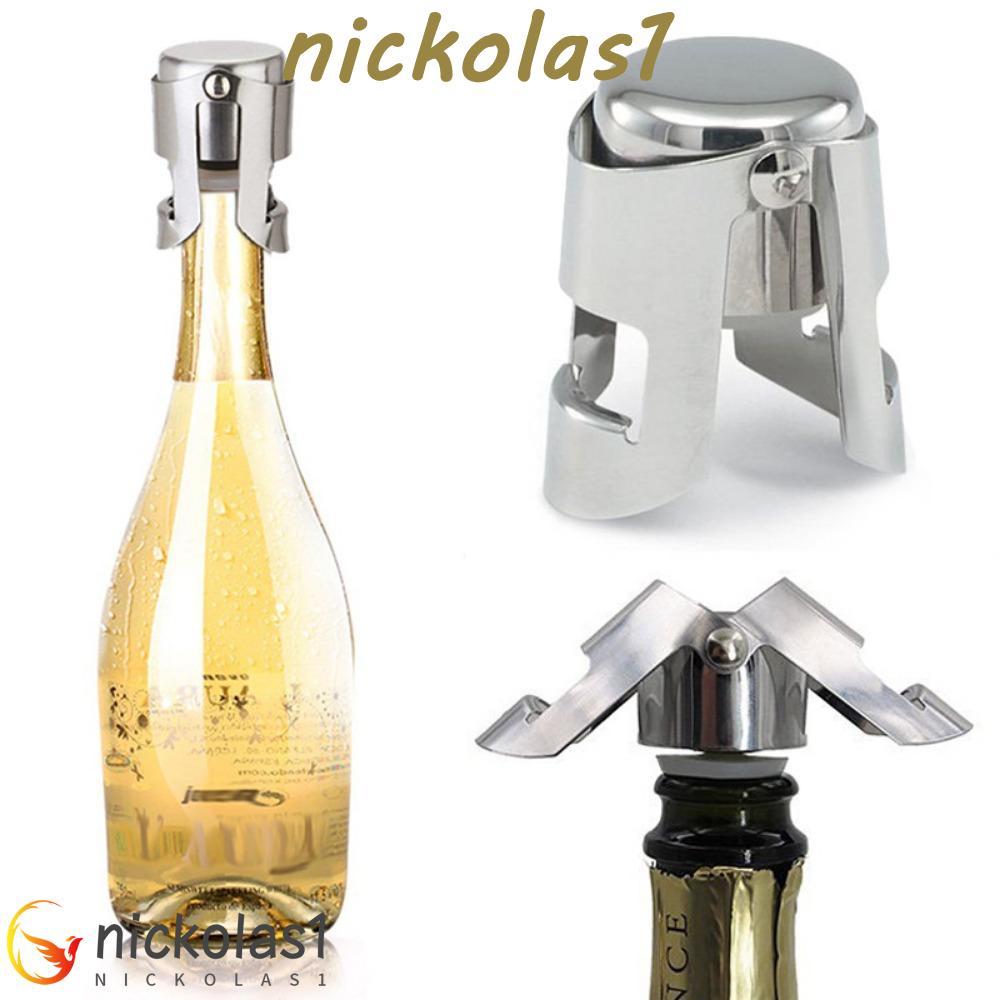 Nickolas1 Champagne Stopper Stainless Steel Tahan Lama Disegel Silikon Tombol Ganda Tahan Karat Sumbat Botol Wine