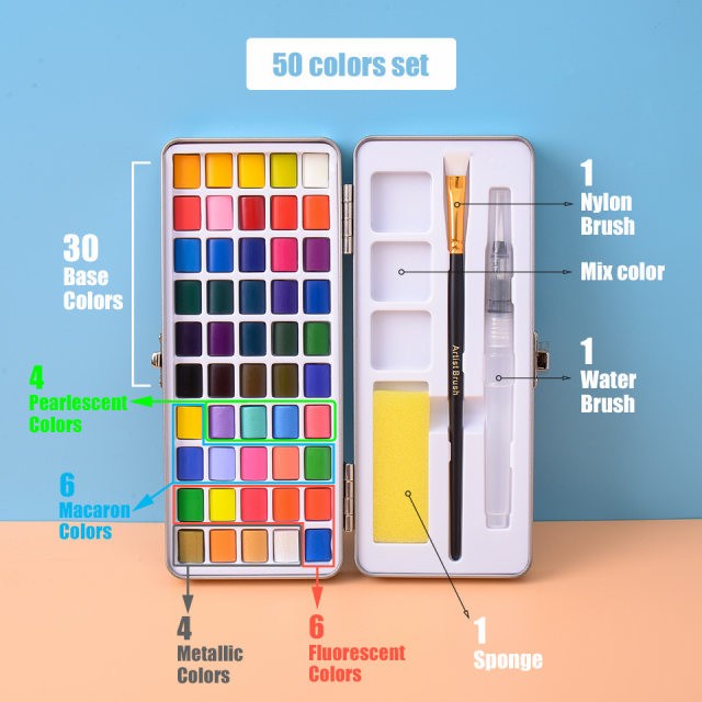 

Giorgione Solid Water Color Metallic Pearescent 50 colors - 50 Warna