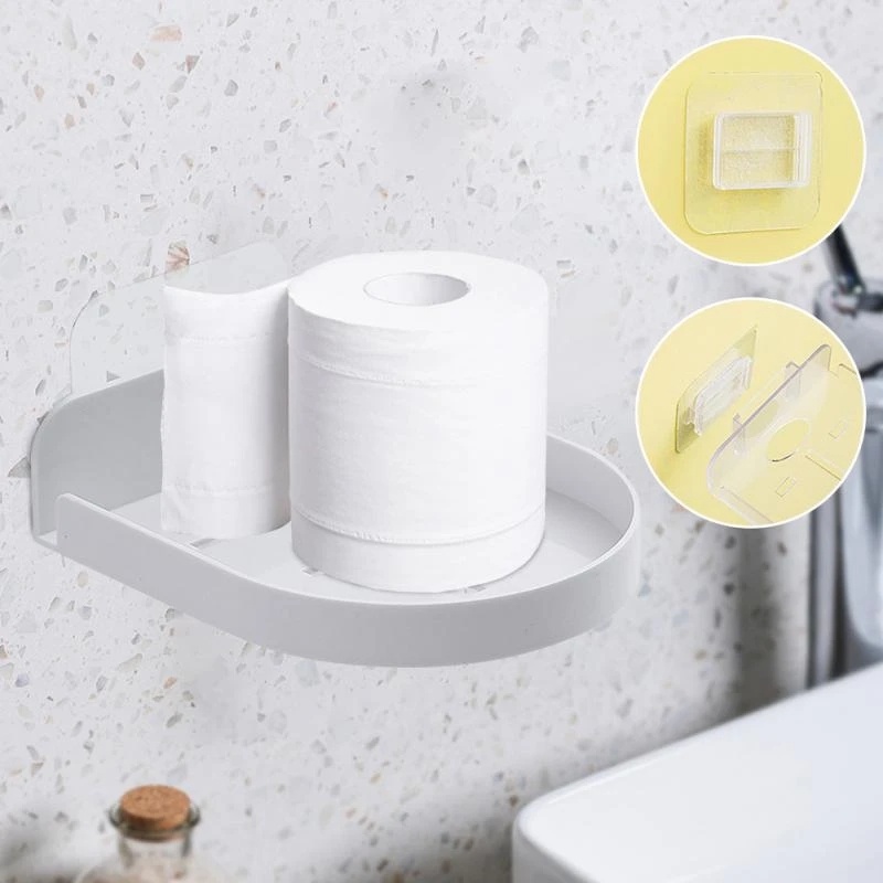 Wall Mount Floating Stand Holder Rak Dinding Plastik Kamar Mandi Ruang Tamu Rak Kamera Transparan Penyimpanan Stand Monitoring Tray Penyimpanan Organisasi