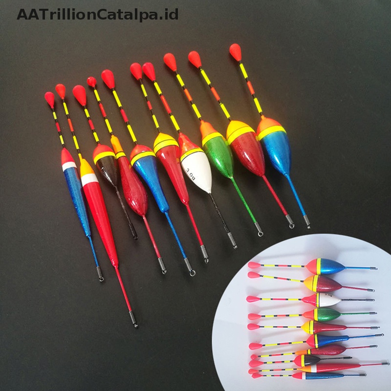 Aatrillioncatalpa 10pcs Pelampung Pancing Set Pelampung Bobber Tongkat Lampu Pancing Mengapung Berfluktuasi Mix Size Color float Pelampung Untuk Memancing Aksesoris ID