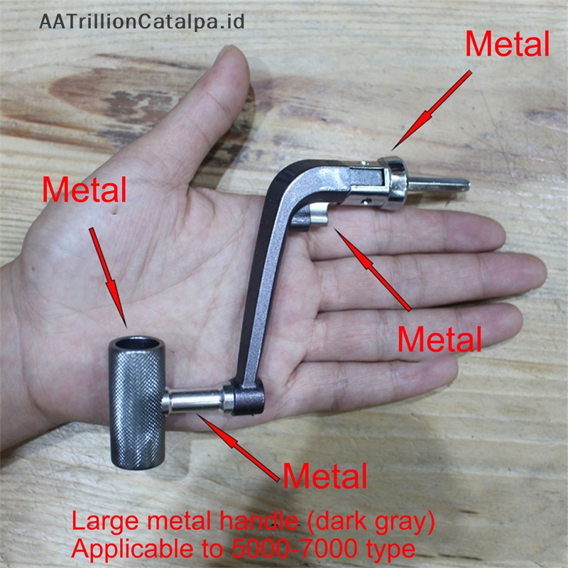 Aatrillioncatalpa 1PC Folding Rocker Arm Crank Handle Pengganti Gulungan Pancing Retrofit ID