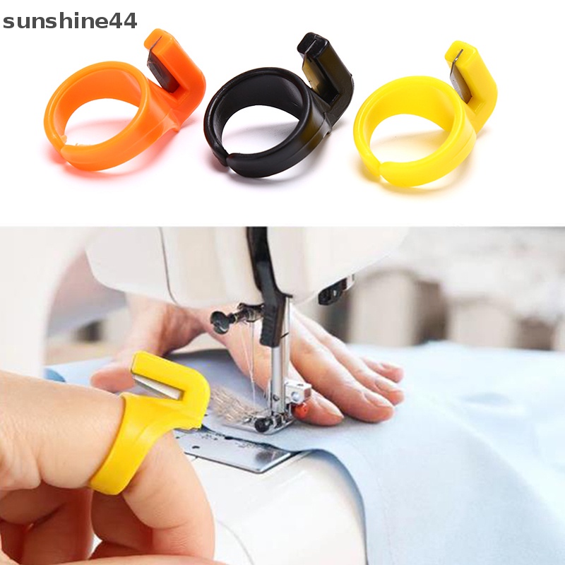 Sunshine Cincin Jahit Thimble Plastik Pemotong Benang Finger Sewing Craft DIY Alat ID