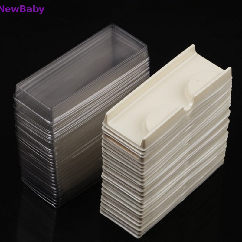 Newbaby 50pcs Nampan Bulu Mata Plastik Segitigatransparan mink lash holder eyelash tray ID