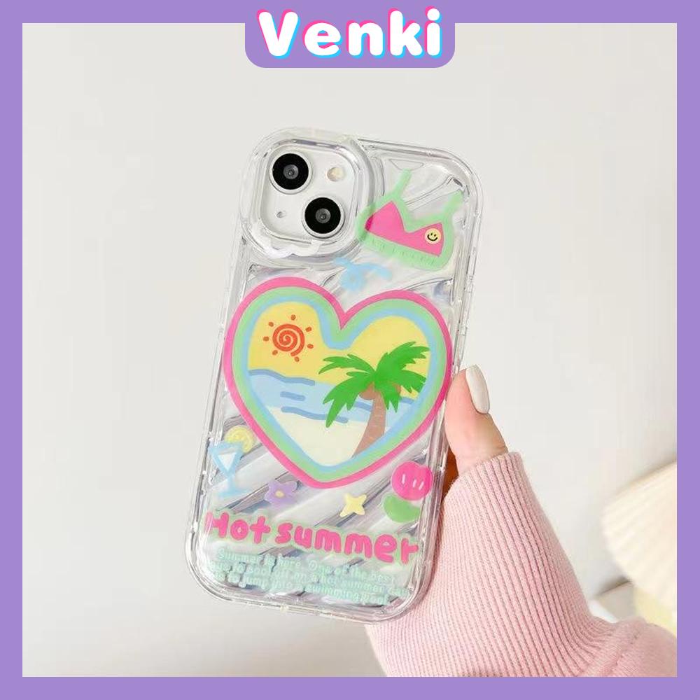 VENKI - Untuk iPhone 11 iPhone Case Laser Reflektif Bening Phone Case TPU Soft Shockproof Airbag Case Cute Summer Coco Kompatibel dengan iPhone 14 13 Pro max 12 Pro 7Plus 8Plus