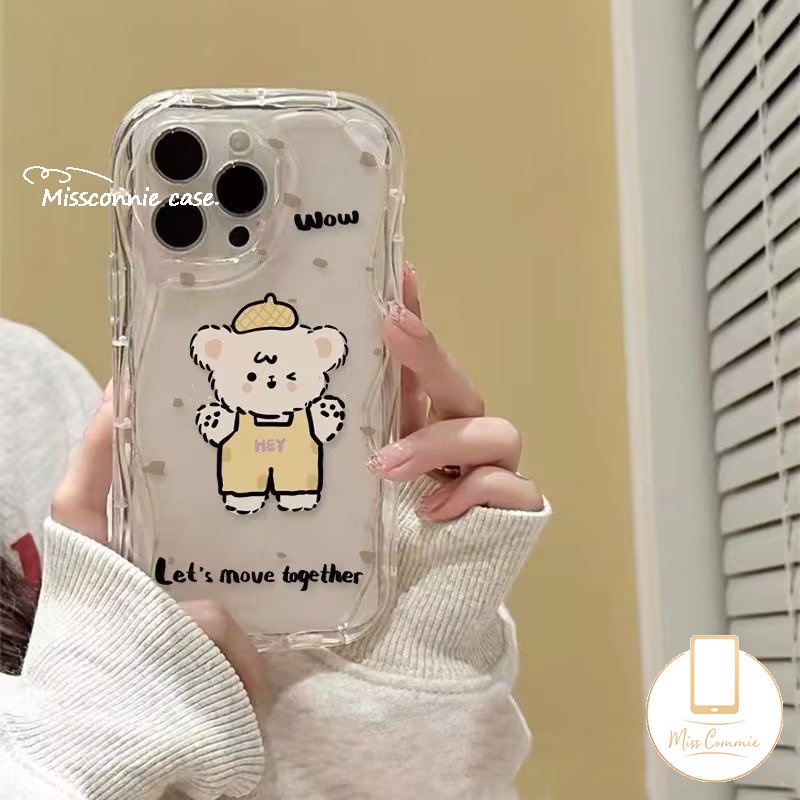 Case Untuk Redmi Note10 8 9 12 11 11s 10 Pro Max Redmi 9A 9C A1 9 10A 10 9T 10C 9C NFC A2 POCO M3 Kartun Beruang Lucu Es Krim Teh Susu Puppy 3D Wavy Curved Edge Glossy Sarung Soft Cover