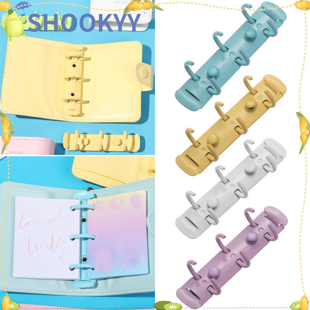 Chookyy Binder Klip Perlengkapan Kantor Stationery Notepad 3lubang Isi Ulang Logam Notebook Binding Hoops
