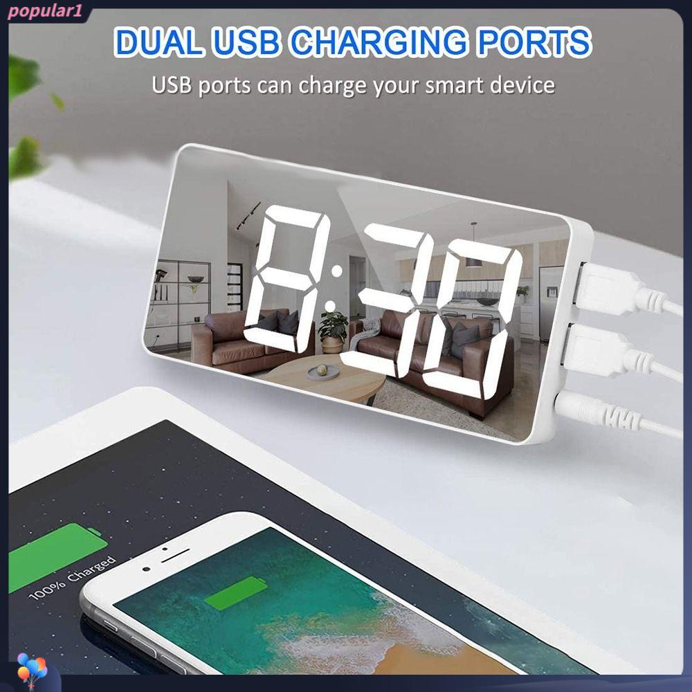 Populer Jam Alarm Meja Samping Tempat Tidur Backlight Suhu Kalender Angka Clock LED Digital