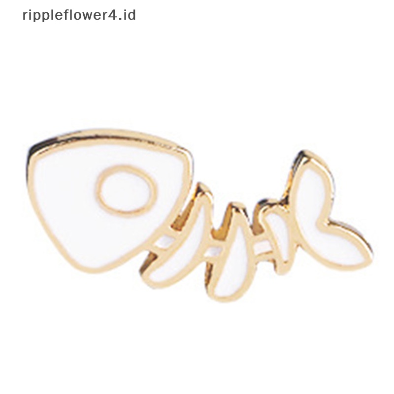 {rippleflower4.id} 2pcs/set Pin Bros Tulang Ikan Kucing Lucu DIY Denim Jaket Pin Lencana Perhiasan Hadiah~