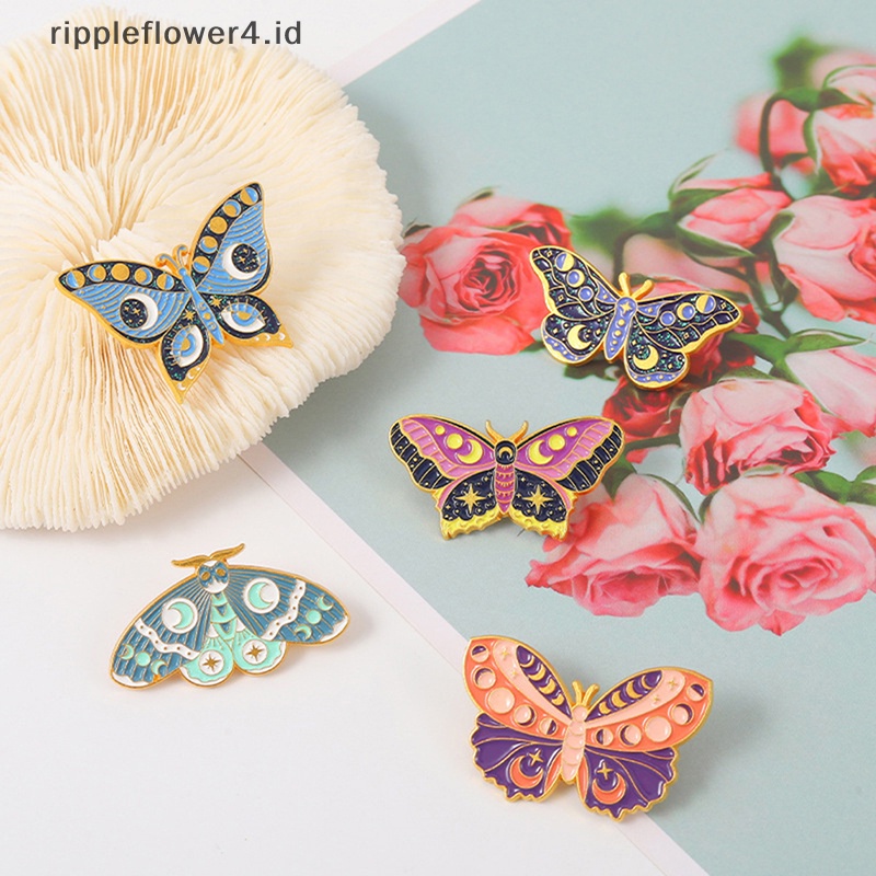 {rippleflower4.id} Retro Kupu-Kupu Enamel Bros Kartun Warna-Warni Serangga Kerah Pin Perhiasan Hadiah~